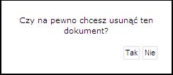 Przykładowy ekran kasowania dokumentu