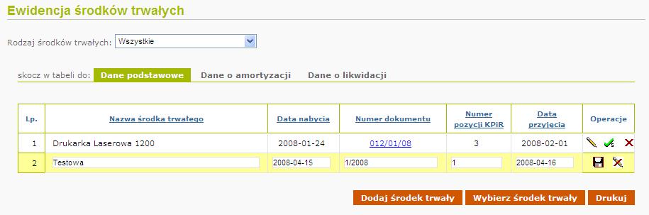 Ręczne dodawanie środków trwałych